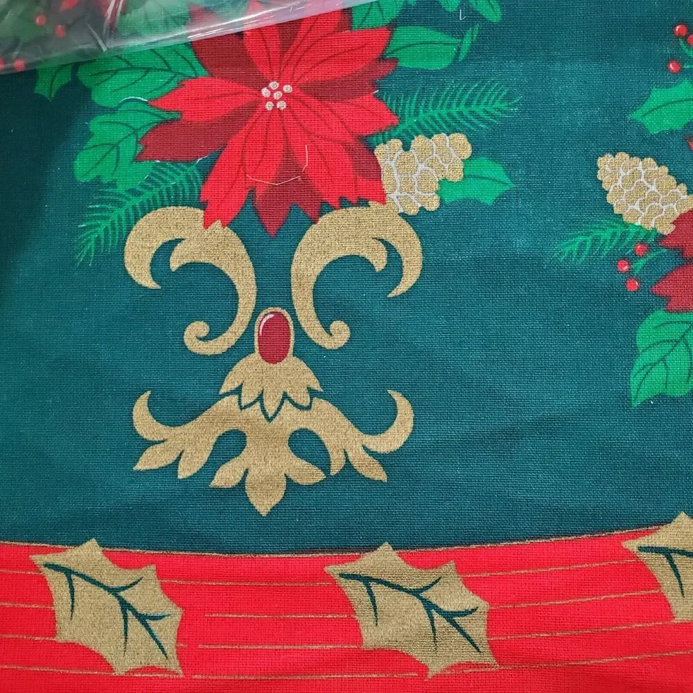 Bardwil Tablecloth Oval Royal Victorian Christmas Red Green Gold 84x60